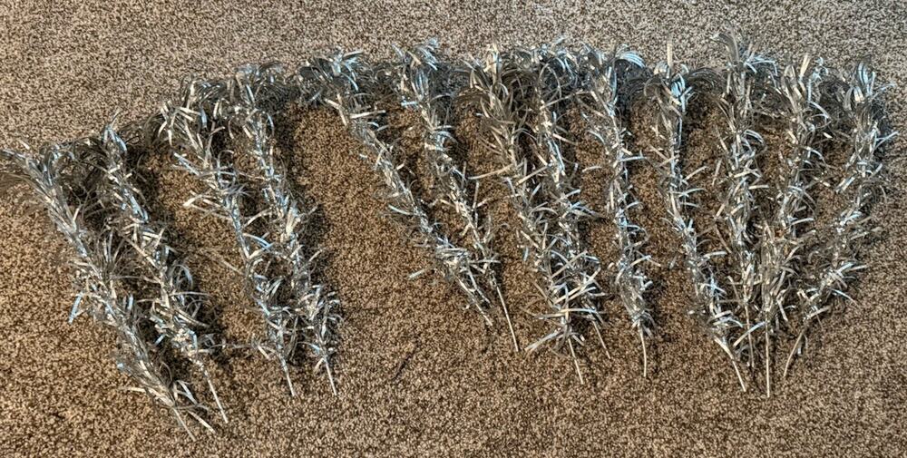 13 Aluminum Christmas Tree Pom Pom Branches No Sleeves Sleeves 15" Long Replace